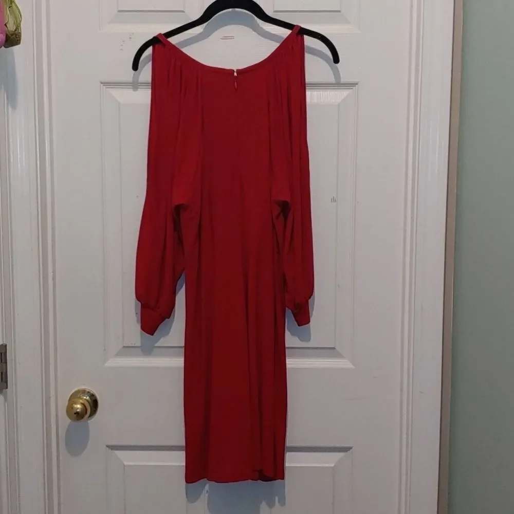 Boston Proper Red cut out  sleeve dress Sz M NWOT